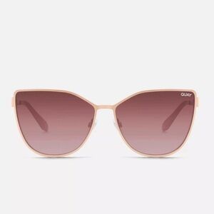 Quay Australia In Pursuit Rose Gold/Pink Cat-Eye Sunglasses